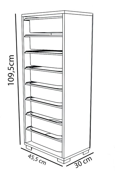 Dulap cu 8 sertare, Steli Homs, 45 x 30 x 109,5 cm